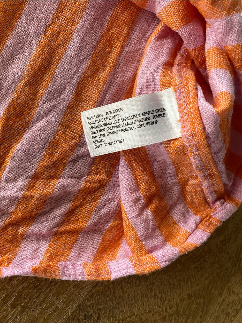 Linen Blend Striped Skirt - Picture 4 of 6